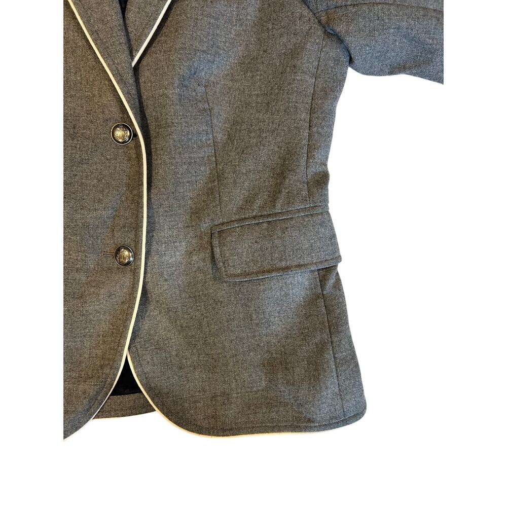 VINEYARD VINES Women's Wool Schoolboy Blazer Size 2 Gray Grey Preppy Twee - Picture 3 of 11
